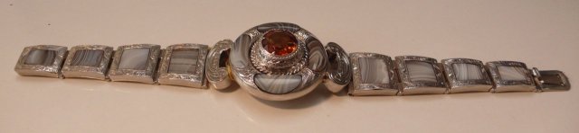 Victorian Sterling Agate Bracelet