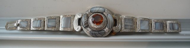 Victorian Sterling Agate Bracelet