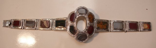 Victorian Sterling Agate Bracelet