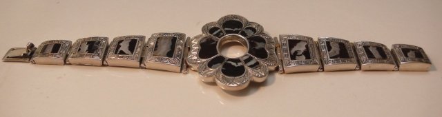Victorian Sterling and Agate Bracelet