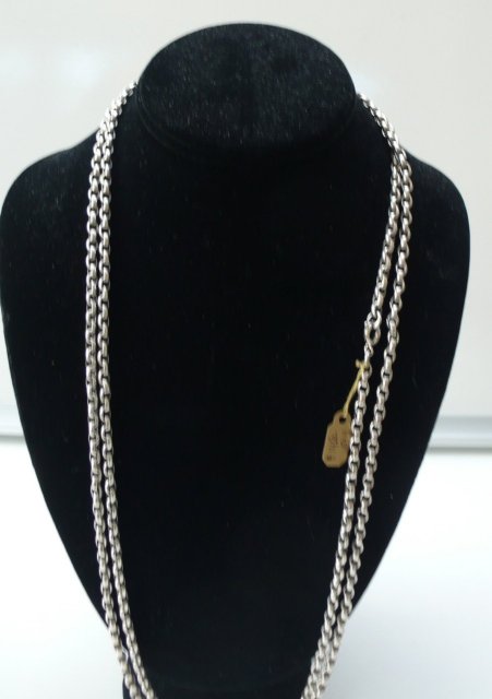 Victorian Sterling Long Guard Chain Necklace