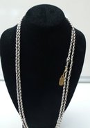 Victorian Sterling Long Guard Chain Necklace