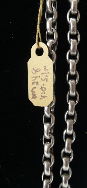 Victorian Sterling Long Guard Chain Necklace
