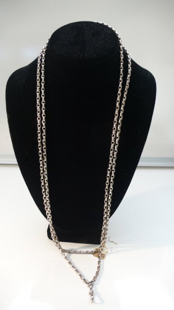 Victorian Sterling Long Guard Chain Necklace