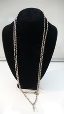 Victorian Sterling Long Guard Chain Necklace