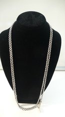 Victorian Sterling Long Guard Chain Necklace