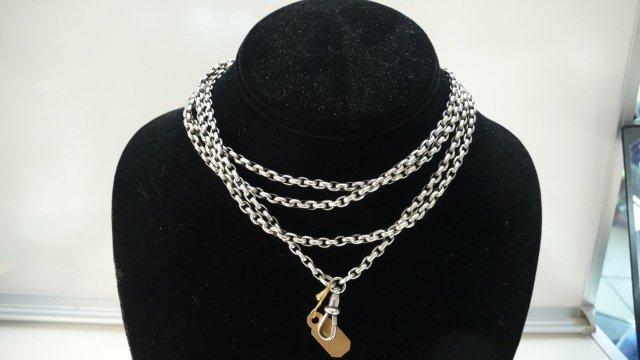 Victorian Sterling Long Guard Chain Necklace