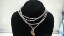 Victorian Sterling Long Guard Chain Necklace