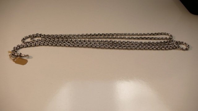 Victorian Sterling Long Guard Chain Necklace