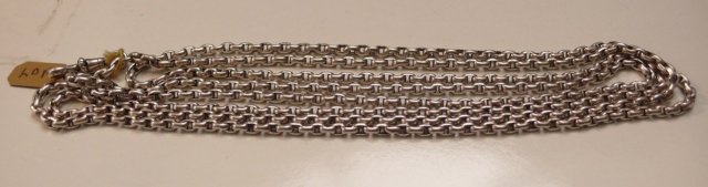 Victorian Sterling Long Guard Chain Necklace