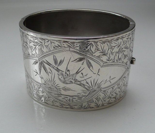 Victorian Sterling Wide Cuff Bracelet