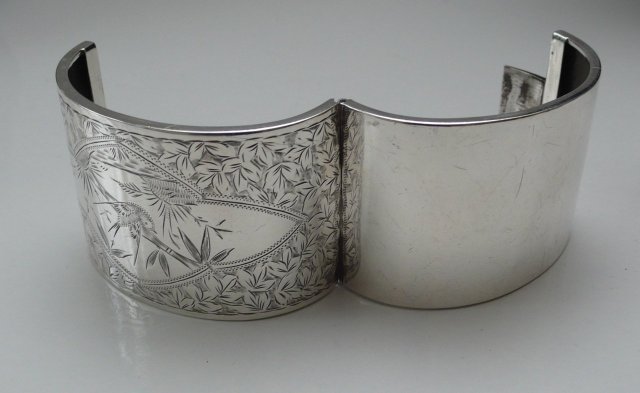 Victorian Sterling Wide Cuff Bracelet