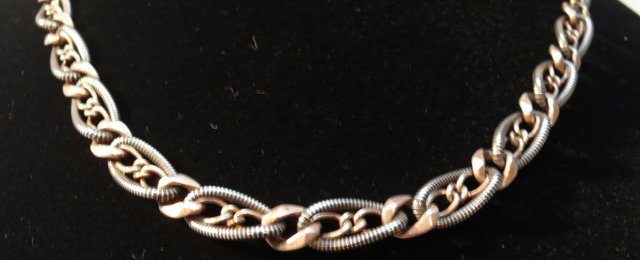 Victorian Sterling Silver Niello Necklace
