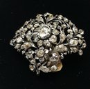 Victorian Sterling Paste Flower Brooch