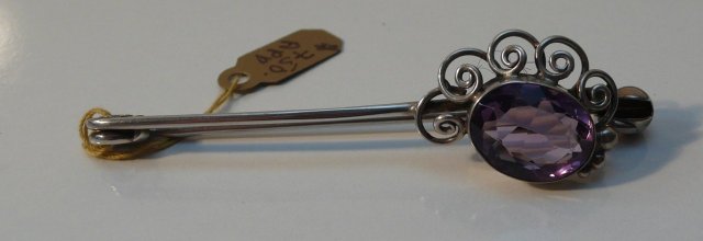 Dorrie Nossiter Silver & Amethyst Brooch