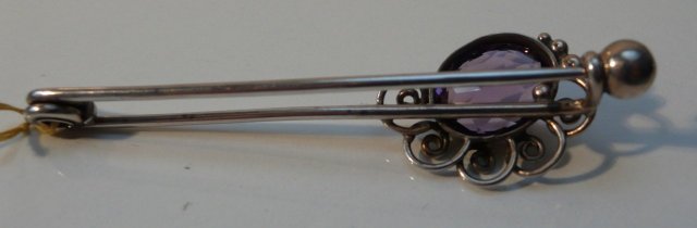 Dorrie Nossiter Silver & Amethyst Brooch