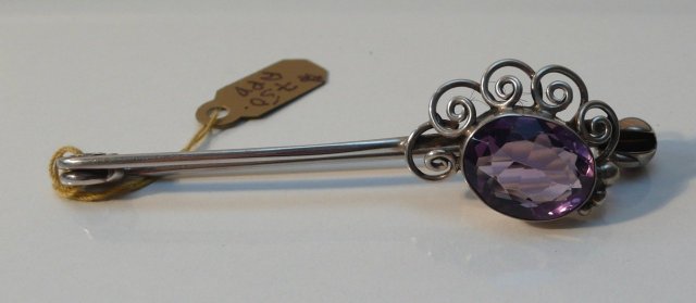 Dorrie Nossiter Silver & Amethyst Brooch