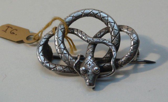 Victorian Sterling SNake Brooch