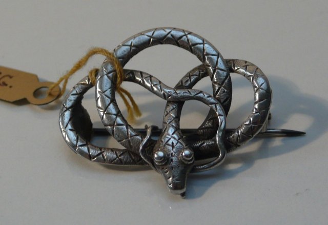 Victorian Sterling SNake Brooch