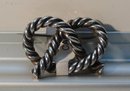 Victorian Sterling Pretzel Brooch
