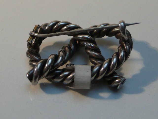 Victorian Sterling Pretzel Brooch