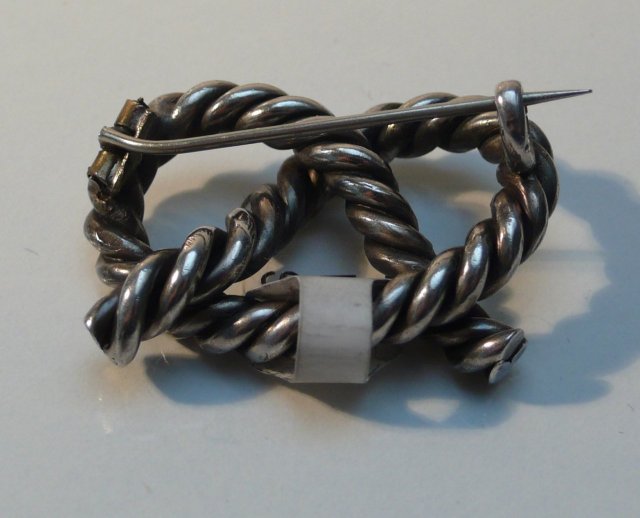 Victorian Sterling Pretzel Brooch
