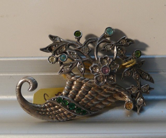 Sterling silver Cornucopia brooch