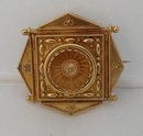 Victorian Etruscan Revival 15 Kt. Gold Brooch