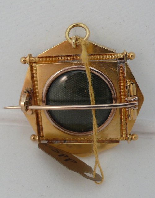 Victorian Etruscan Revival 15 Kt. Gold Brooch