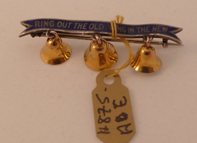18 Kt. Gold & enamel Ringing Bells Brooch