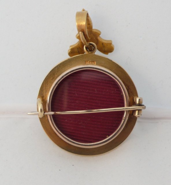 Victorian 15 Kt. Gold & Pearl & Cabochon Garnet Brooch and Pendent