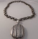 Victorian Sterling Collar with Engraved Locket