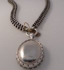 Victorian Sterling Collar with Engraved Locket