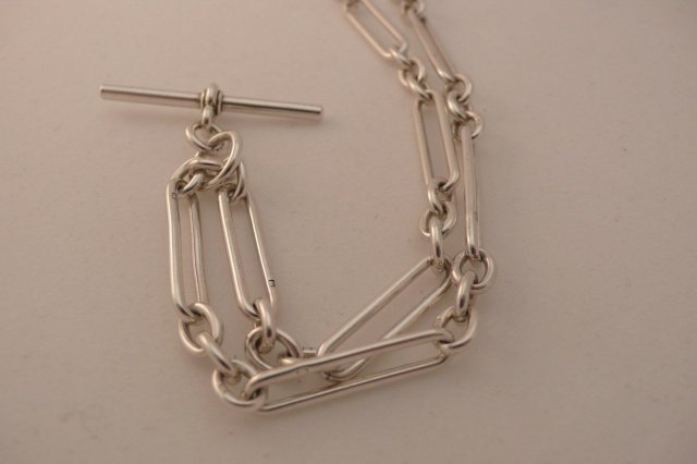 Victorian Sterling Silver Double Prince Albert Chain
