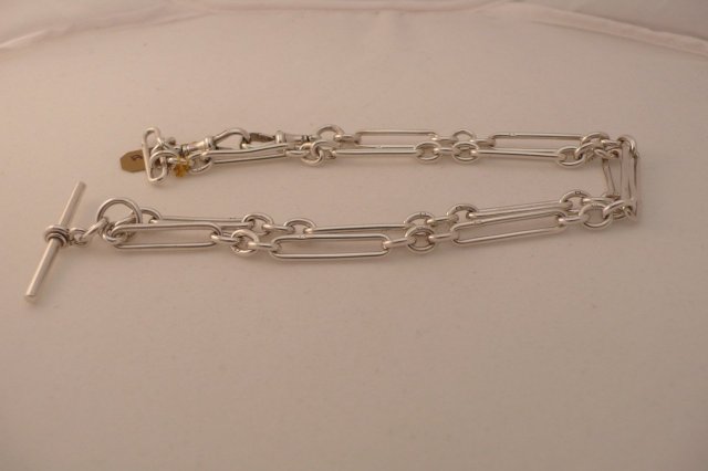 Victorian Sterling Silver Double Prince Albert Chain