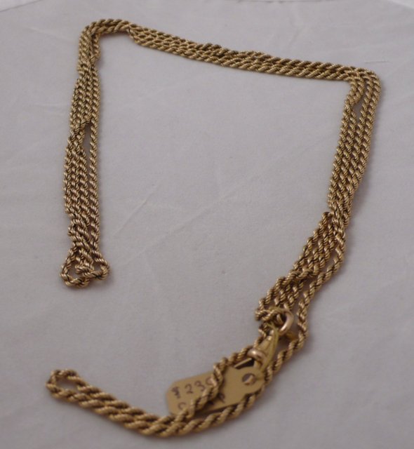 15 Ct. Victorian long gold rope chain