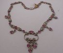 Victorian pink & white paste necklace