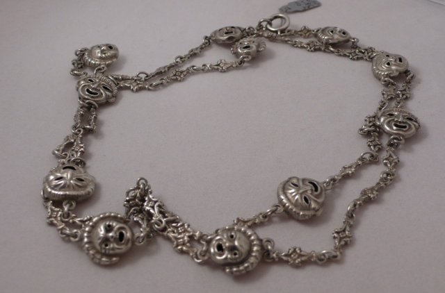 Victorian Sterling Comedy & Drama Necklace