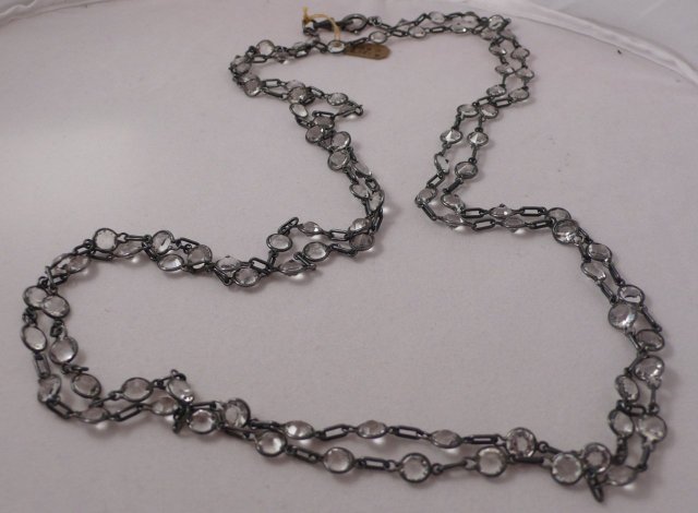 Deco Long gun metal chain with crystals