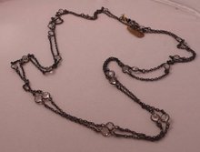 Victorian gun metal chain with crystals