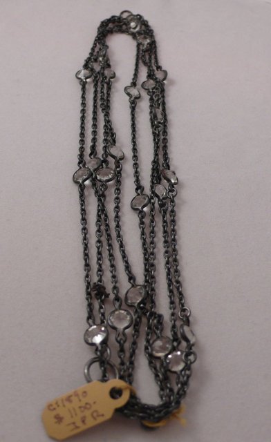 Victorian gun metal chain with crystals