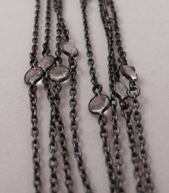Victorian gun metal chain with crystals