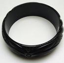 Bakelite Deep Brown Carved Bracelet