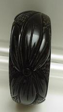 Bakelite Deep Brown Carved Bracelet