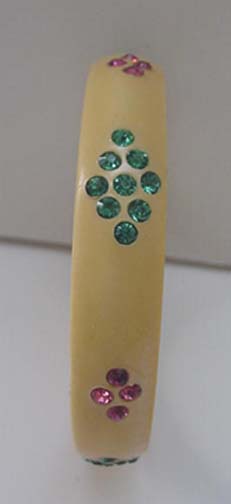 Celluloid Vintage Bangle with rhinestones