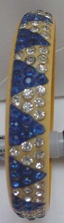 Vintage Celluloid Bangle with blue and white