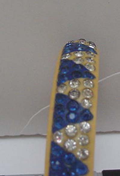 Vintage Celluloid Bangle with blue and white