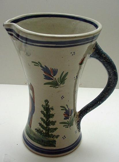 Quimper Early Beaker Jug: HB Quimper c.1890