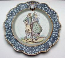 Quimper Unusual Early HR plate with Arabesque