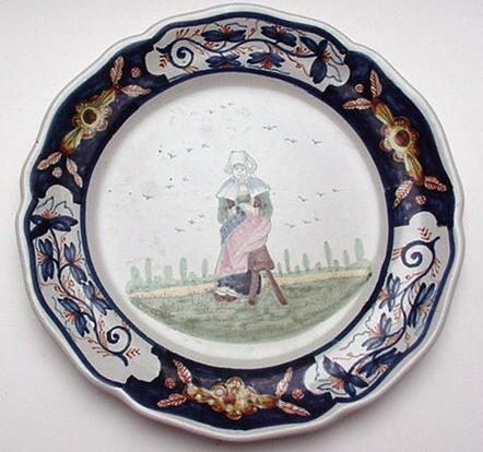 Quimper Early HB Plate :Dutch Delft Border
